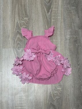 Pink Floral Bow Dress